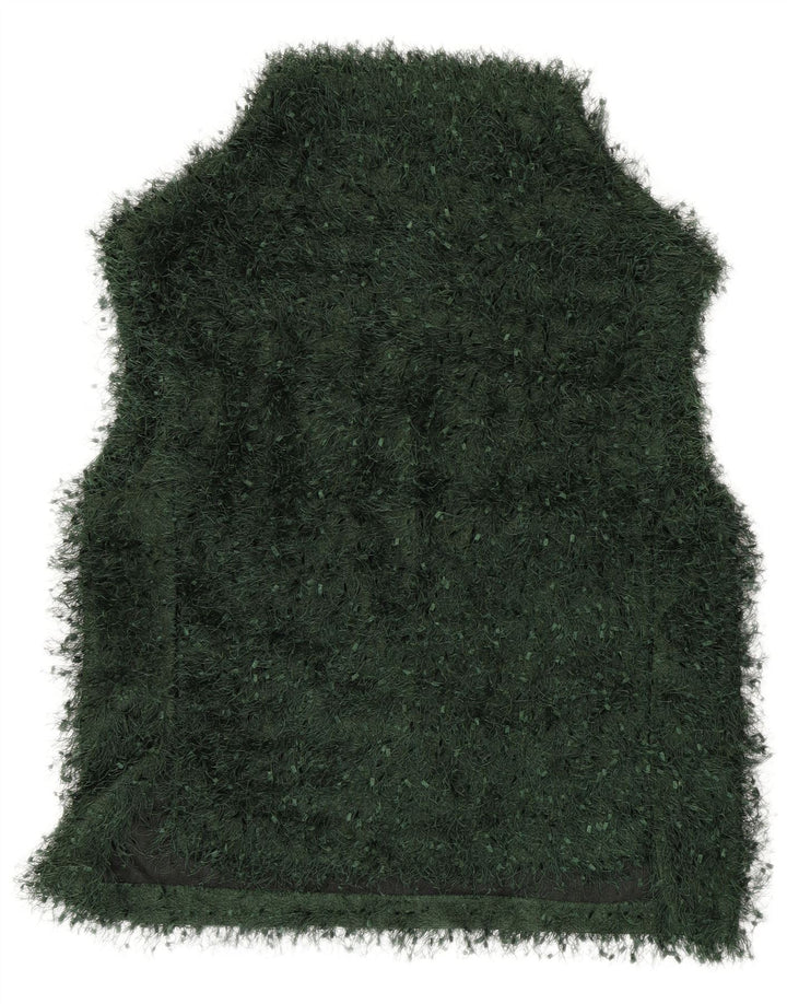 ZARA Damen Weste Tank Top UK 14 Mittelgrün Polyester