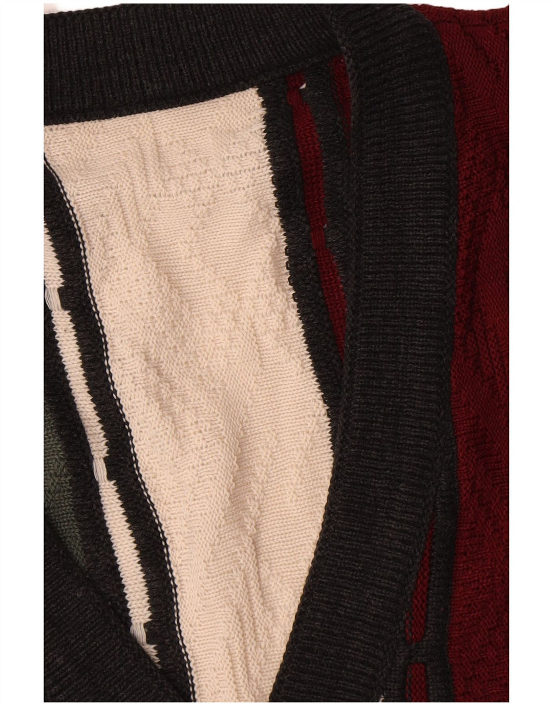Vintage Herren Cardigan Pullover XL Mehrfarbig Fair Isle Polyacryl