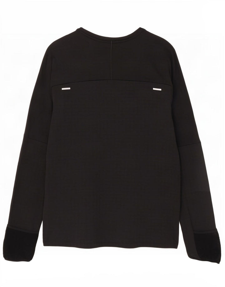 Nike Herren-Laufoberteil, langärmlig, mittelschwarz, Polyester