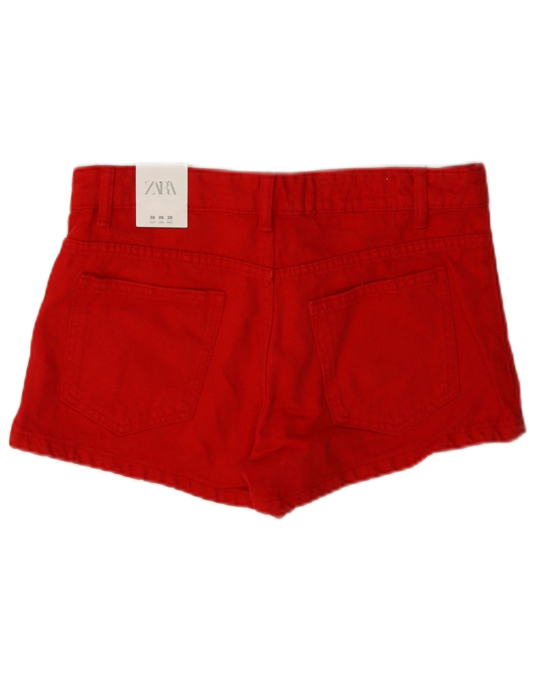 Zara Damen Freizeitshorts EU 38 Small W28 Rote Baumwolle