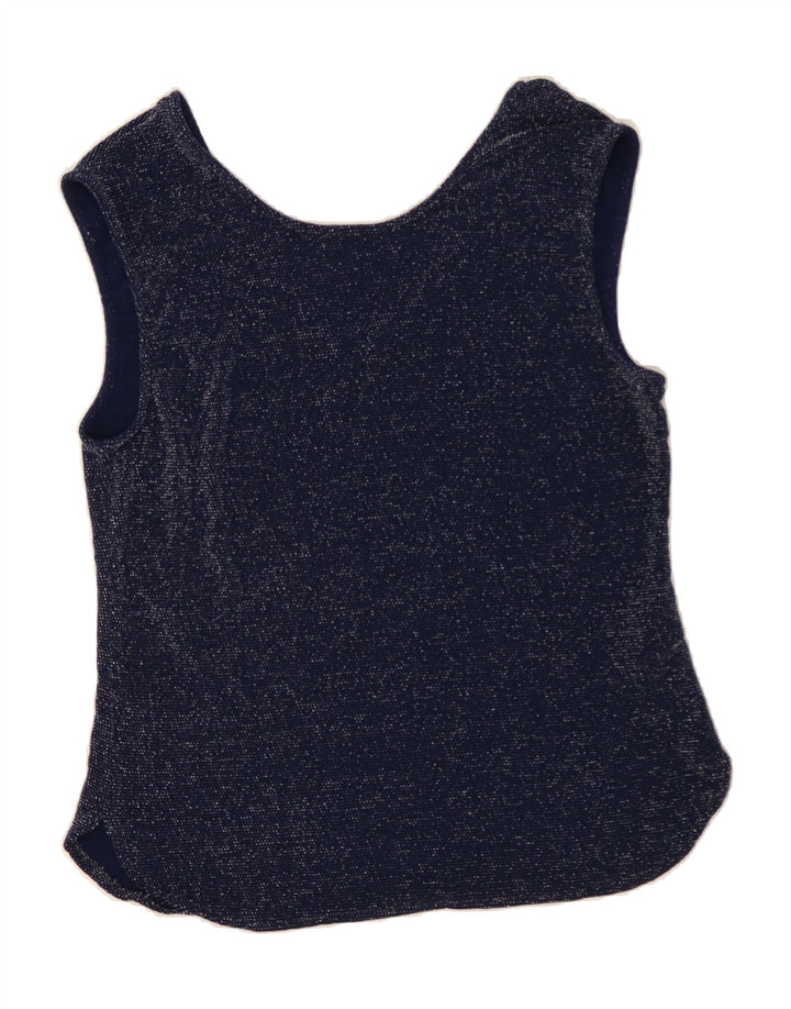 OASIS Womens Sleeveless Blouse Top UK 14 Large Navy Blue Nylon Vintage Oasis and Second-Hand Oasis from Messina Hembry 