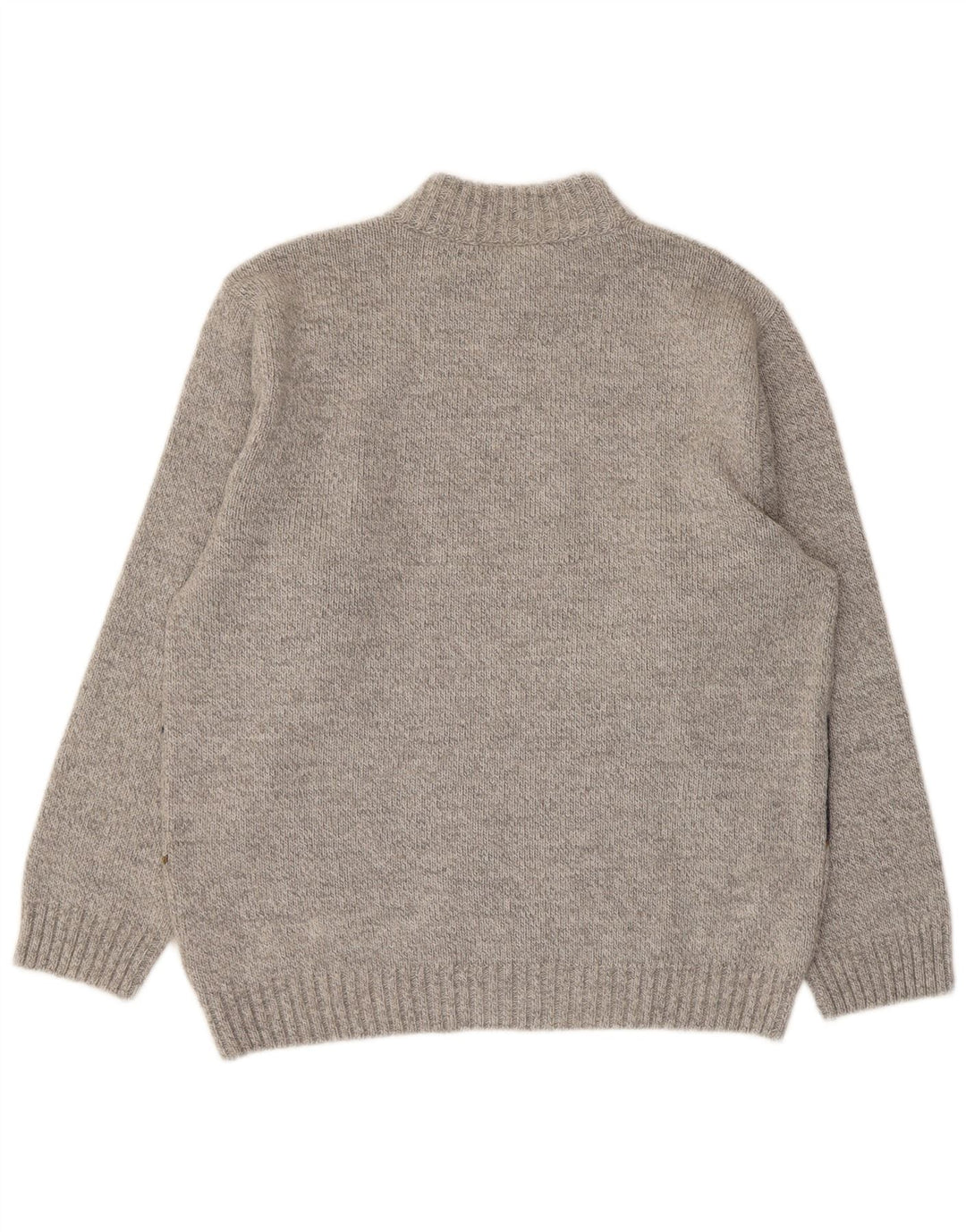 Vintage Damen Rollkragenpullover Pullover UK 16 Groß Grau Farbblock