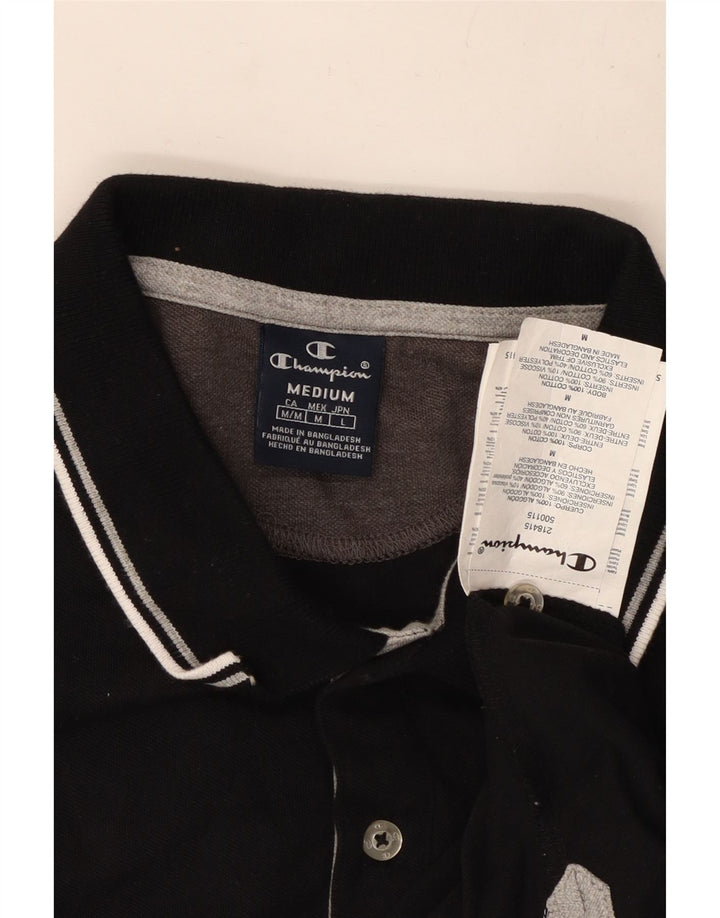Champion Herren-Poloshirt, mittelgroß, schwarze Baumwolle