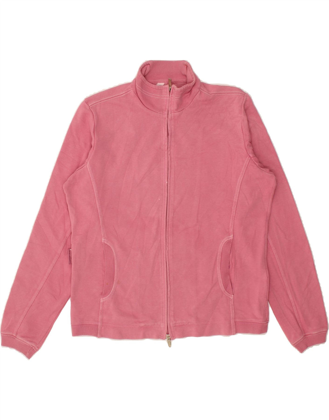 CHAMPION Womens Easy Fit Tracksuit Top Jacket UK 14 Medium Pink Cotton Vintage Champion and Second-Hand Champion from Messina Hembry 