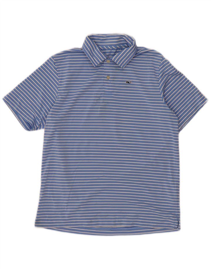 VINEYARD VINES Poloshirt für Jungen, 15–16 Jahre, groß, blau gestreift, Polyester