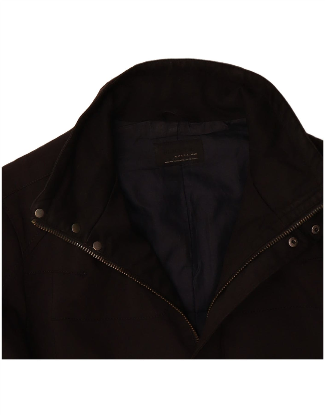 ZARA Mens Bomber Jacket UK 44 2XL Black Polyester