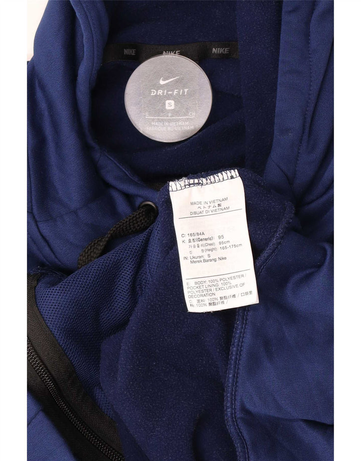 Nike Herren Dri Fit Zip Hoodie Pullover Small Marineblau Polyester
