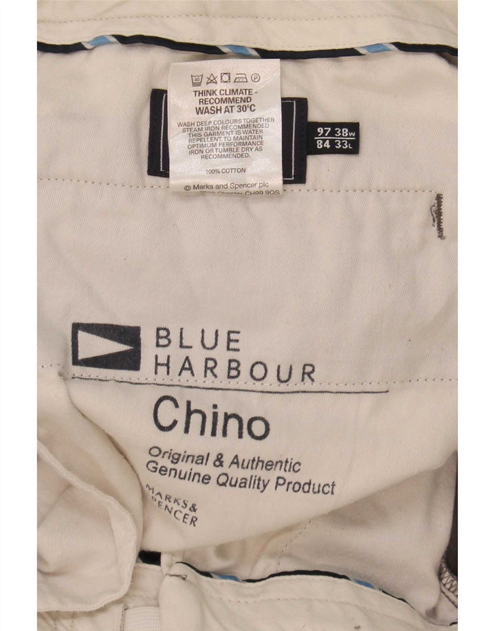 Marks & Spencer Herren Blue Harbour Gerade Chinohose W38 L33 Khaki