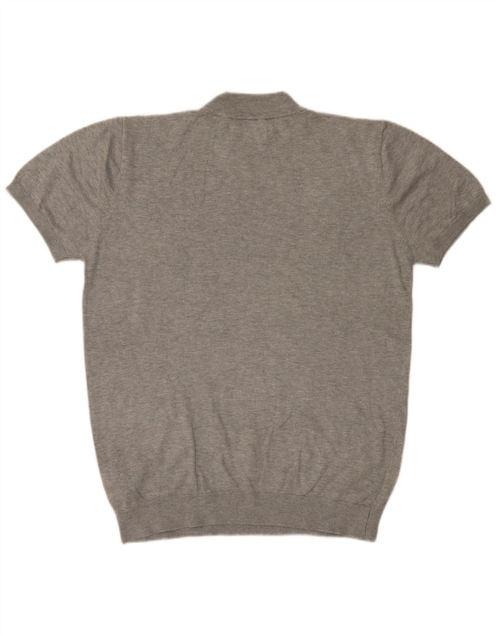 ZARA Damen Pullover mit kurzen Ärmeln und Rollkragen, Gr. 16, Grau