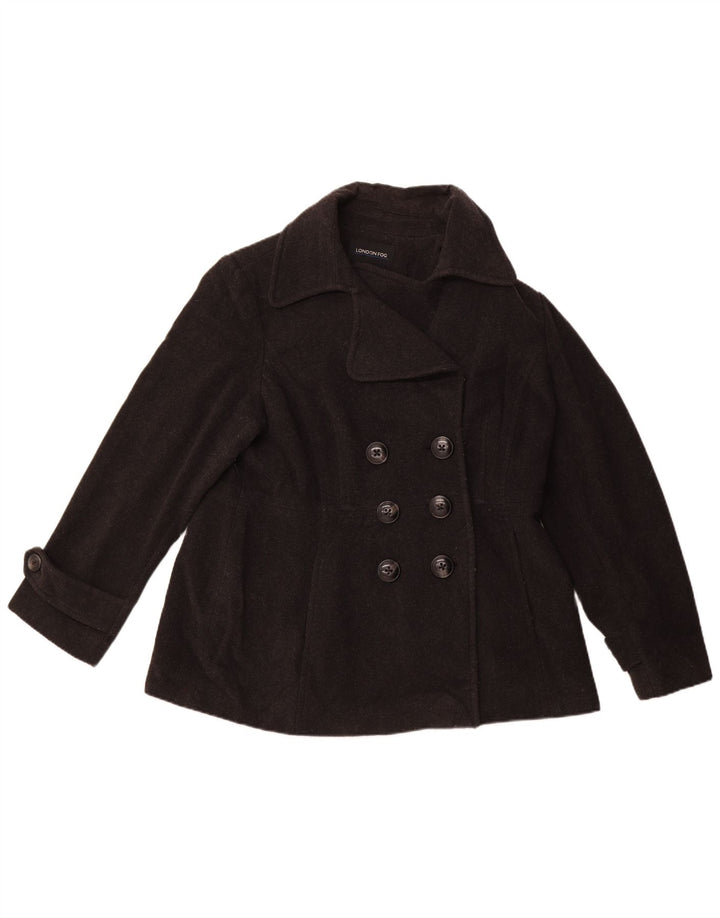 LONDON FOG Damen Pea Coat UK 18 XL Schwarze Wolle