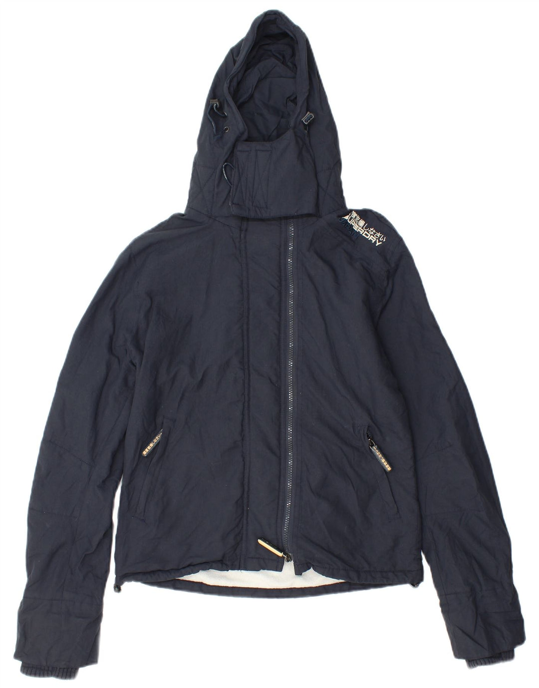 Superdry Damen Graphic Windjacke UK 10 Small Marineblau