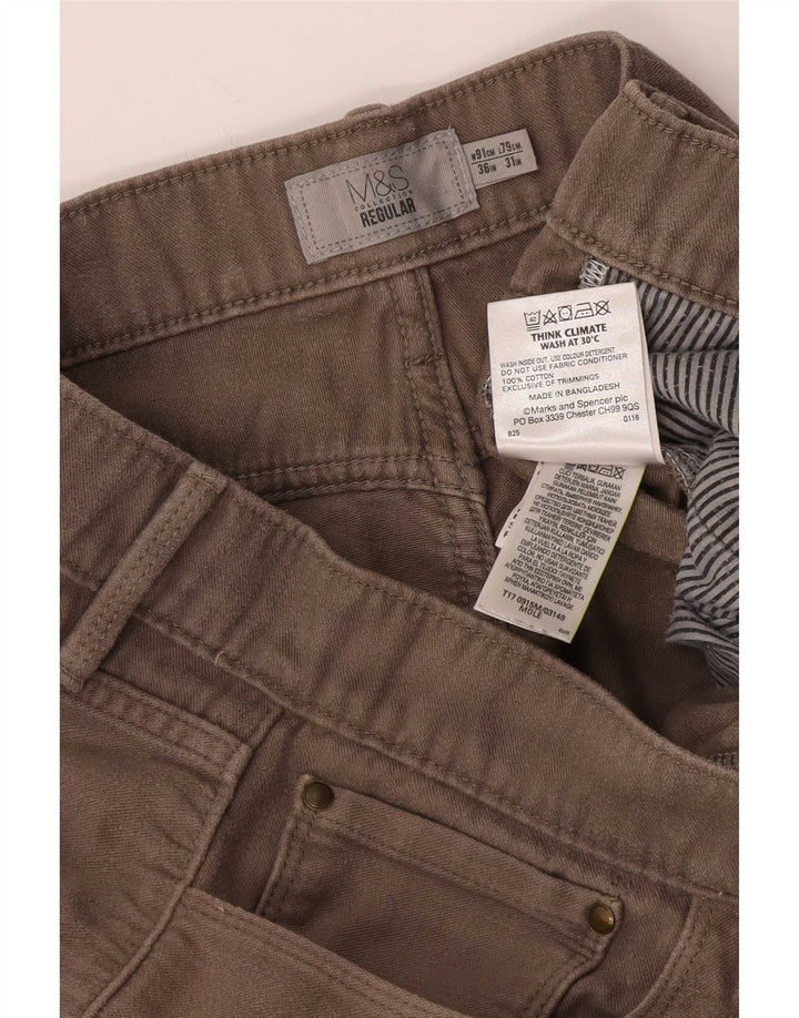 Marks & Spencer Herren-Freizeithose, normal, W36, L31, Beige, Baumwolle
