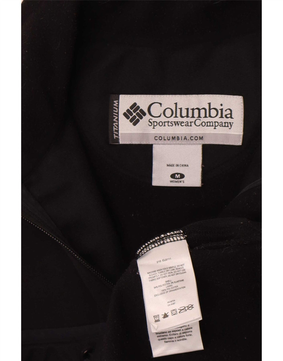 Columbia Damen Liner-Trainingsanzugoberteil, UK-Größe 12, Mittelschwarzes Polyester
