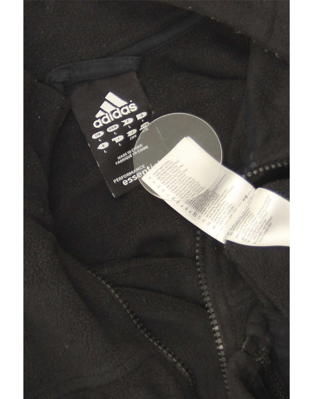 Adidas Herren Fleecejacke UK 40 Large Schwarz Polyester