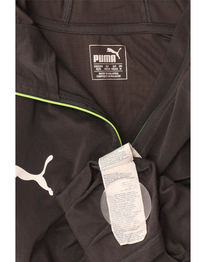 PUMA Herren-Trainingsanzug mit Kapuze und Reißverschluss am Hals, Mittelgrau, Farbblock