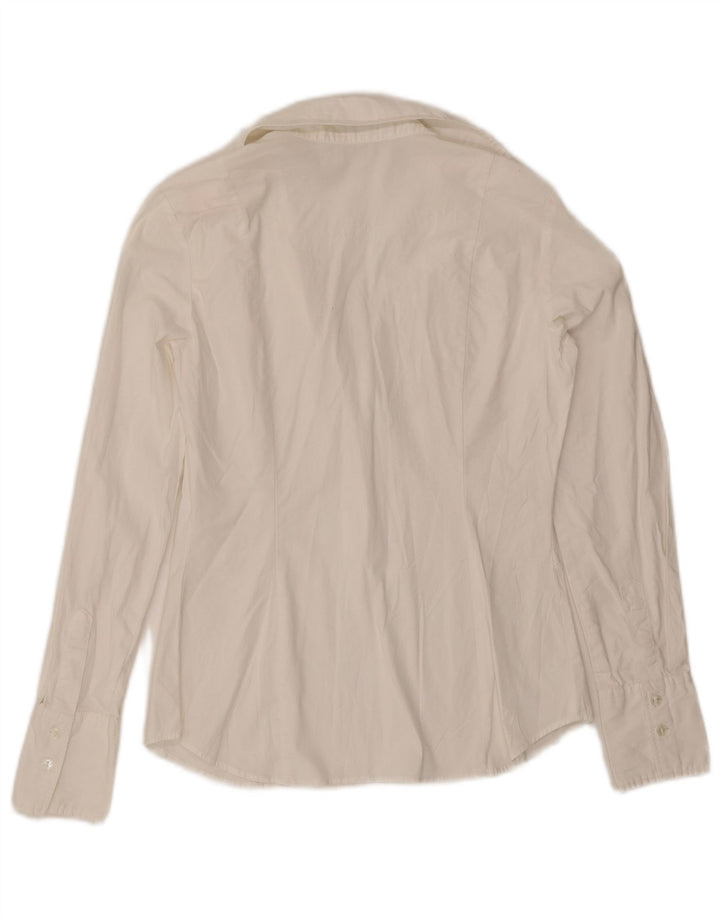 Benetton Damen-Pullover-Hemd, Gr. 10, Größe S, Weiß