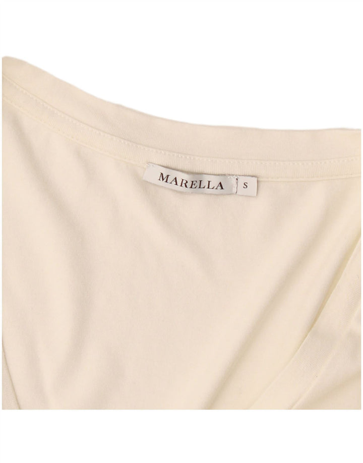 Marella Damen T-Shirt Top UK 10 Small Off White