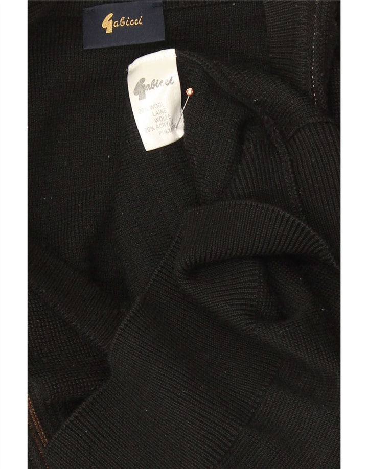 Gabicci Herren-Pullover mit V-Ausschnitt, groß, schwarz gestreift, Wolle