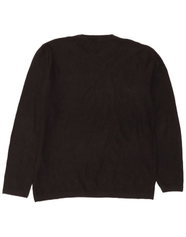 Jack & Jones Herren-Pullover mit Rundhalsausschnitt, XL, schwarze Baumwolle