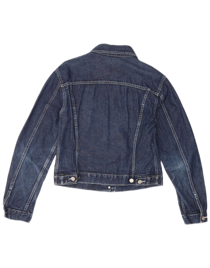 Benetton Damen Jeansjacke UK 40 Große blaue Baumwolle