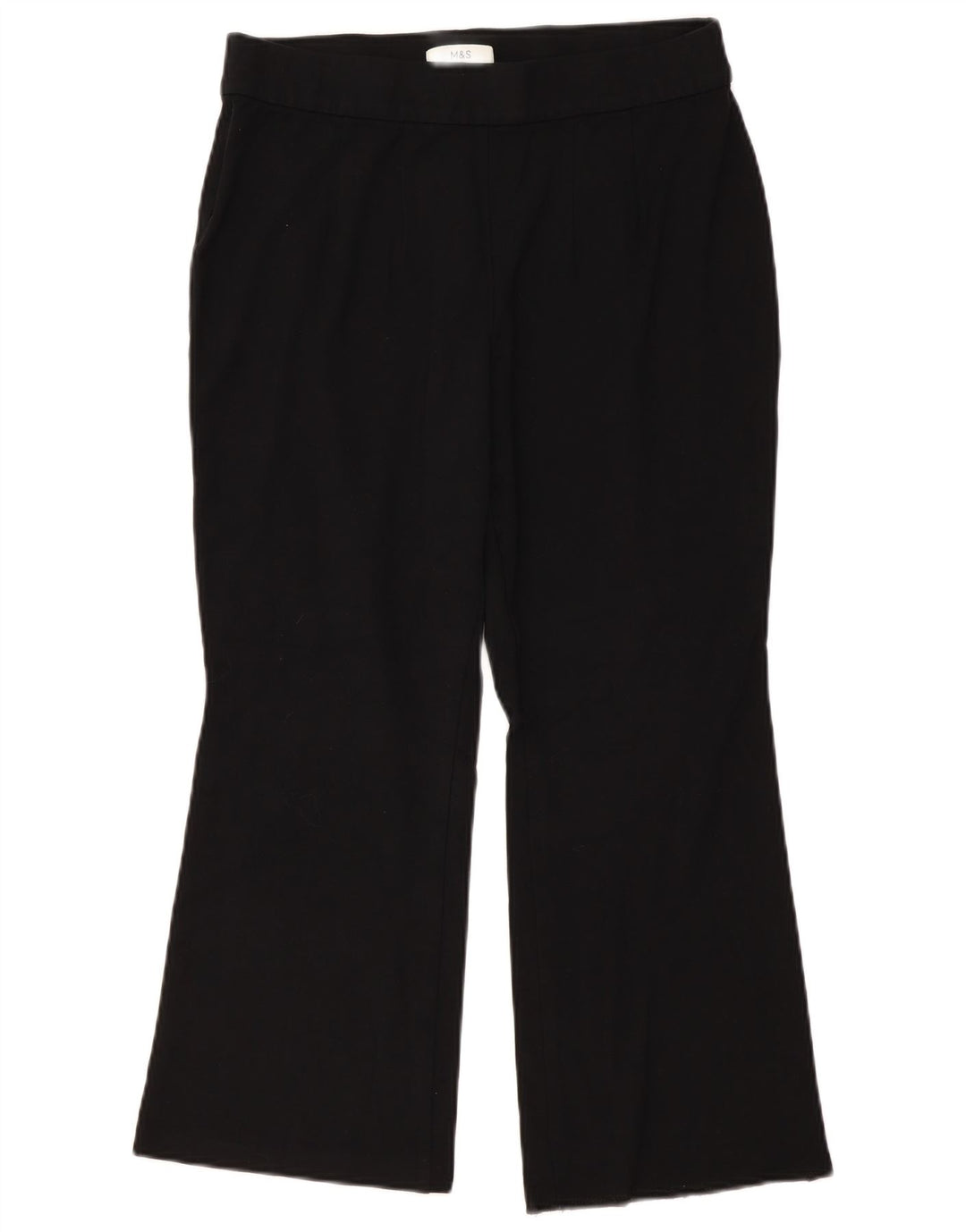 MARKS & SPENCER Damen Bootcut-Hose mit kurzem Schnitt, UK 16, Größe L, W32, L25, Schwarz