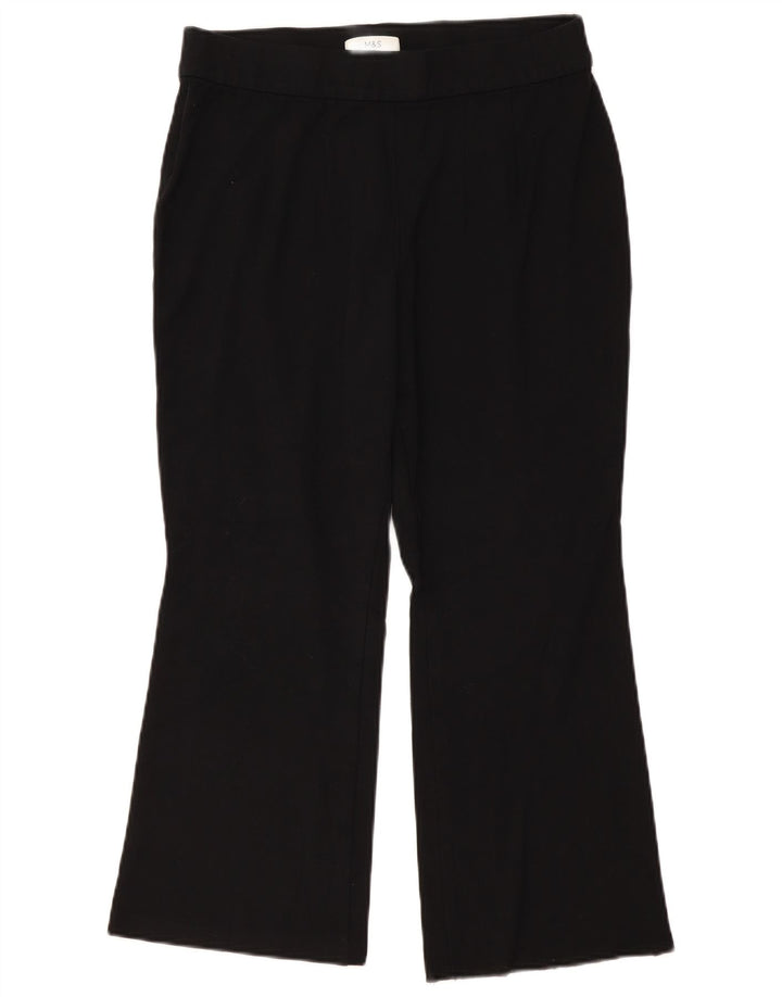 MARKS & SPENCER Damen Bootcut-Hose mit kurzem Schnitt, UK 16, Größe L, W32, L25, Schwarz