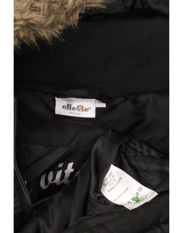 Ellesse Herren-Jacke mit Kapuze, gepolstert, UK 38, Mittelschwarz, Polyester