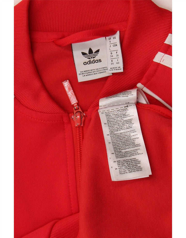 Adidas Damen Trainingsanzug Top Jacke UK 8 Small Rot Polyester