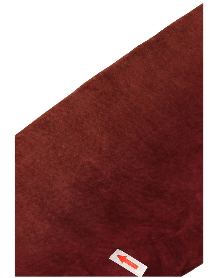 VINTAGE Damen Sherpa Wildlederjacke UK 14 Medium Burgunder Leder