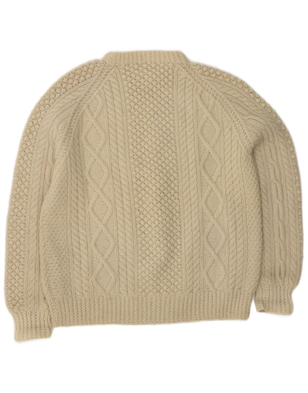 Vintage Herren Pullover mit Rundhalsausschnitt Medium Off White