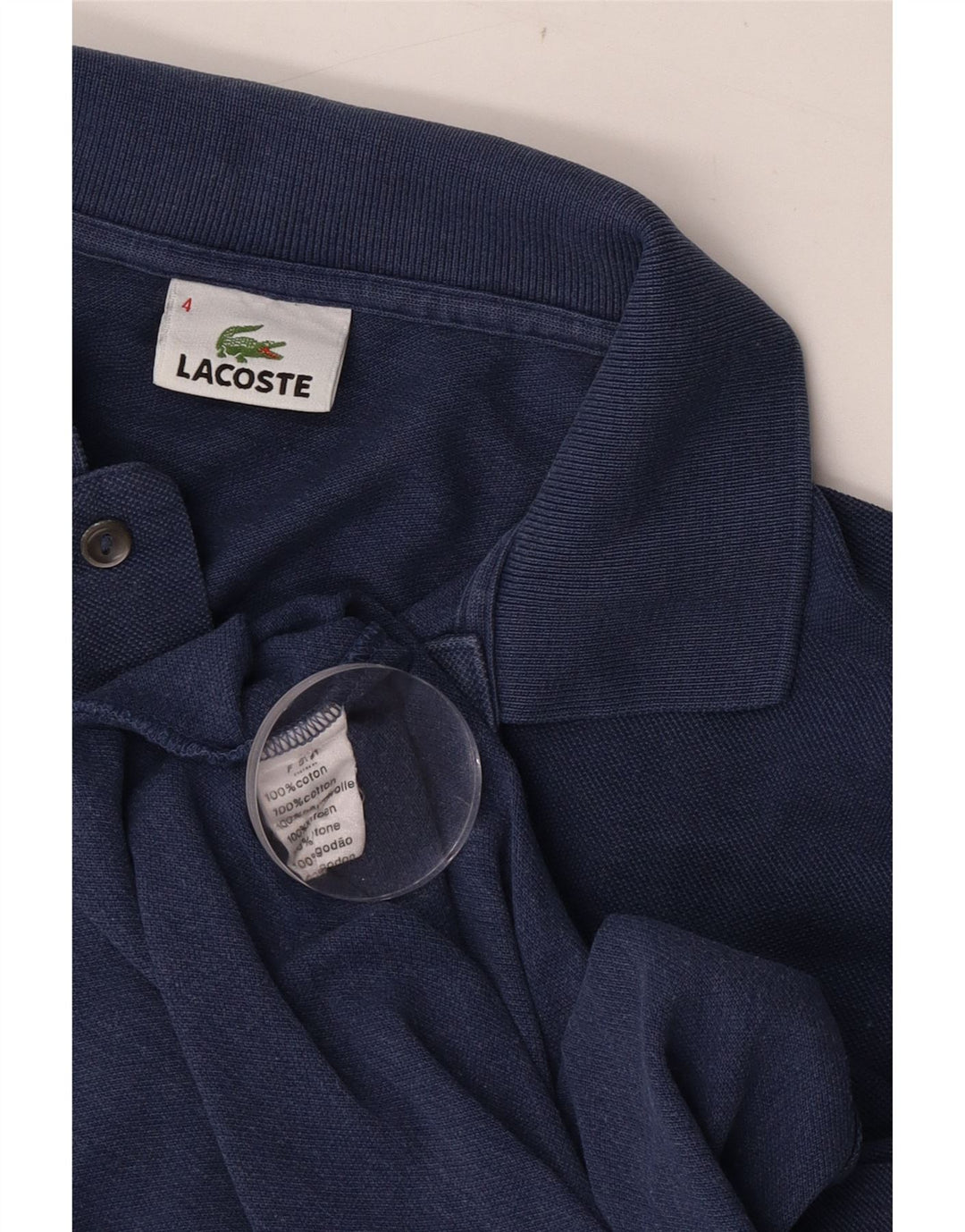 Lacoste Herren-Poloshirt, Größe 4, mittelgroß, marineblau, Baumwolle