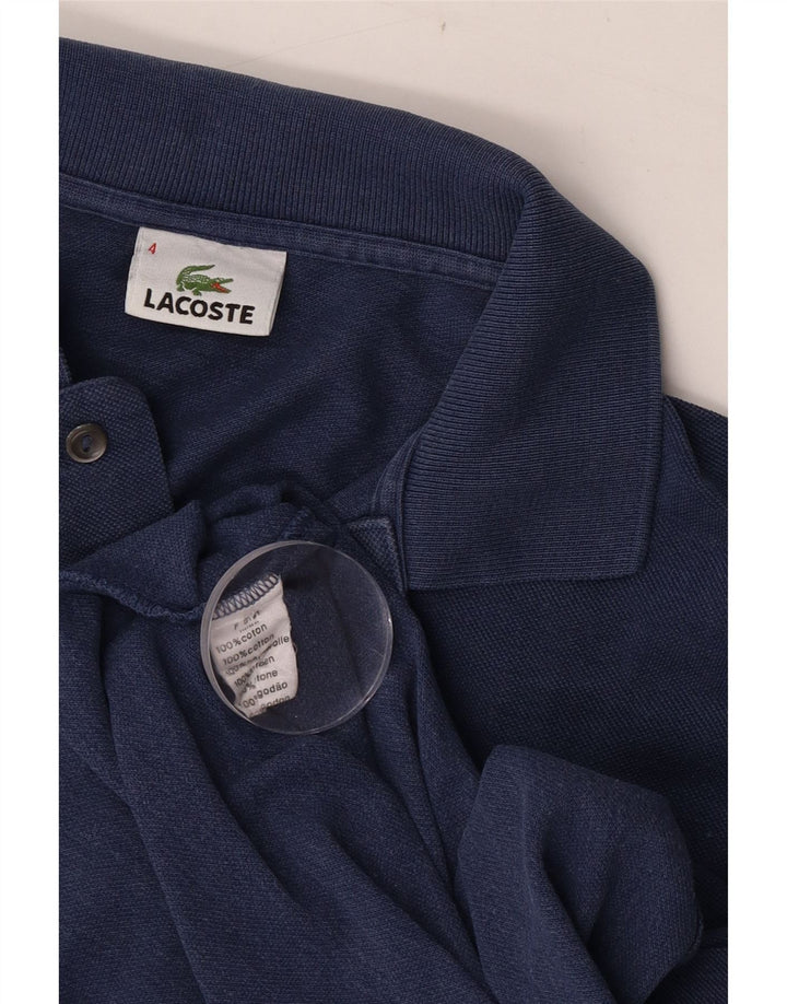 Lacoste Herren-Poloshirt, Größe 4, mittelgroß, marineblau, Baumwolle