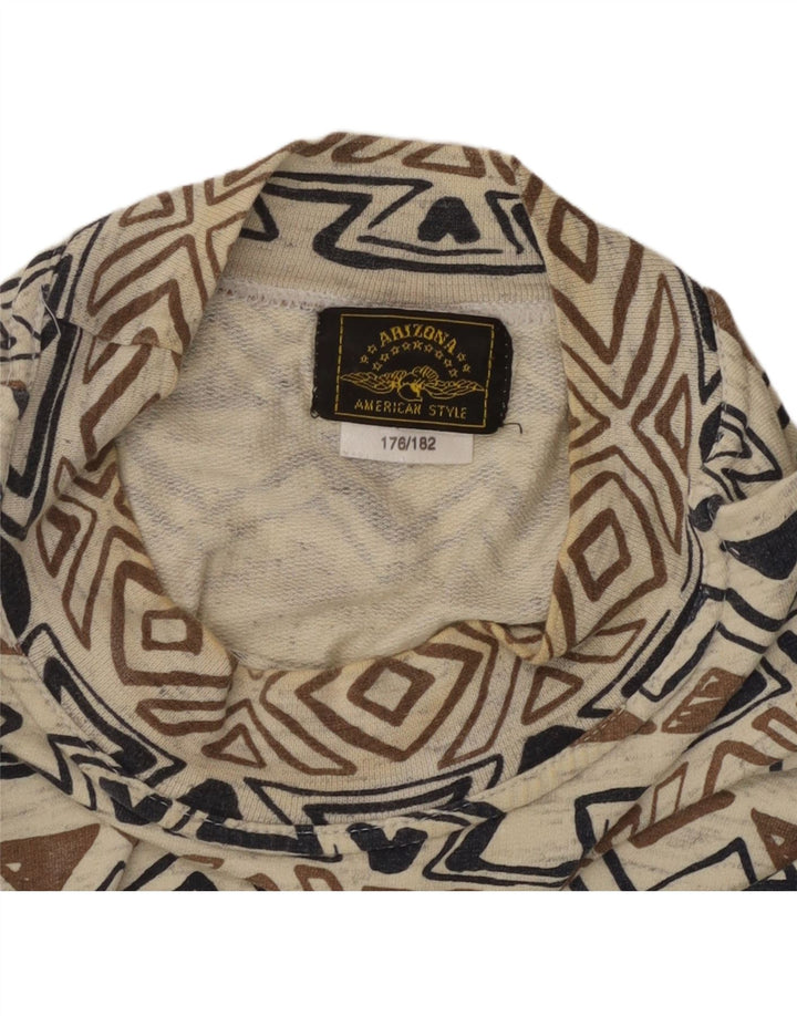ARIZONA Womens Oversized Sweatshirt Jumper UK 16 Large Beige Geometric