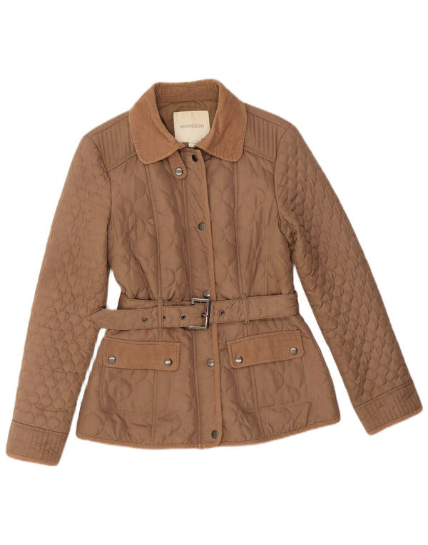 Monsoon Damen Steppjacke UK 10 Small Braun Polyester