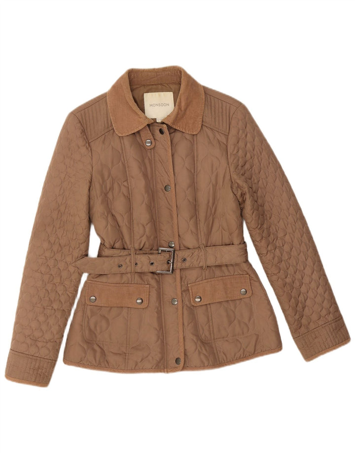 Monsoon Damen Steppjacke UK 10 Small Braun Polyester