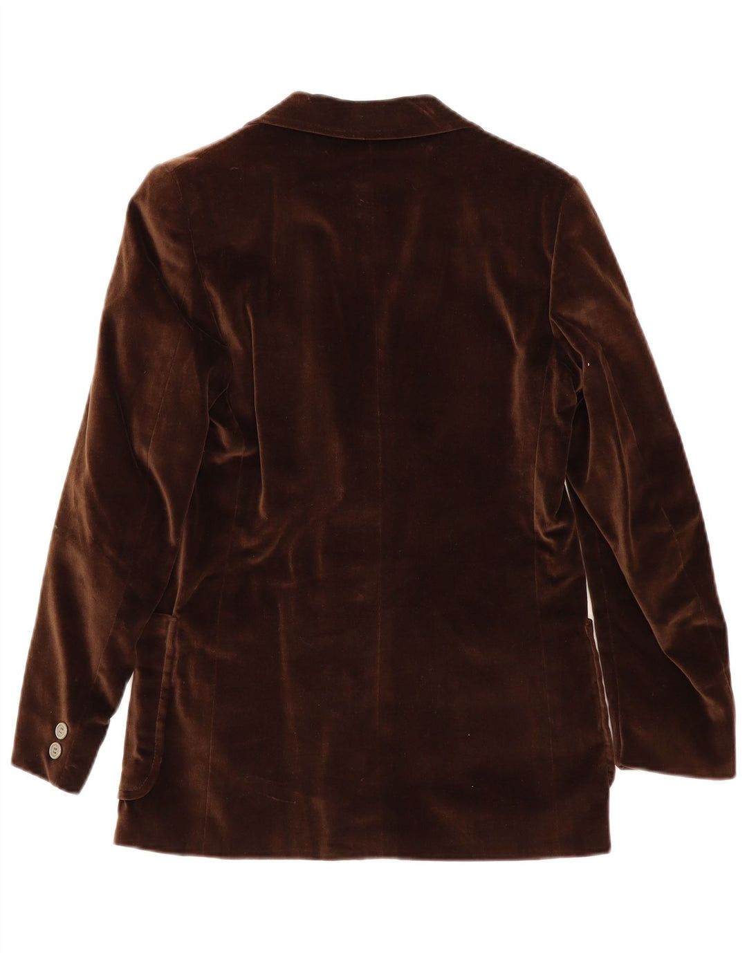 Vintage Damen 2 Knopf Samt Blazer Jacke UK 8 Small Braun
