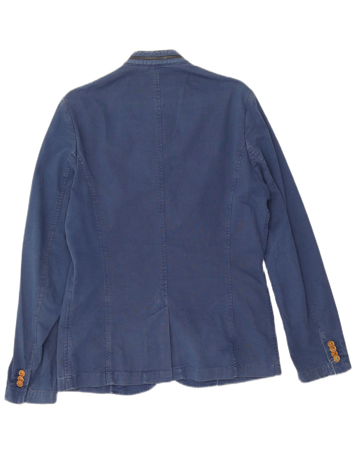 Zara Herren 5-Knopf-Blazerjacke UK 38 Mittelmarineblau