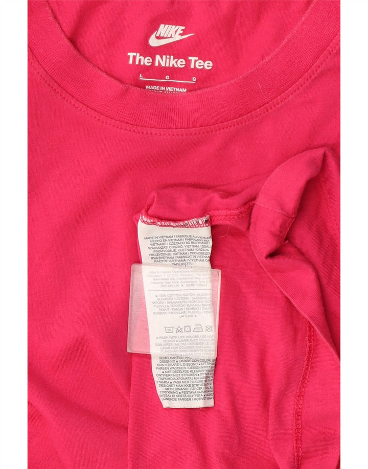 Nike Damen T-Shirt Top Large Rosa Baumwolle