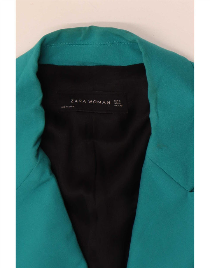 Zara Damen 1-Knopf-Blazerjacke UK 14 Large Türkis