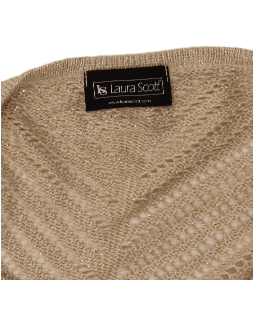 LAURA SCOTT Damen Pullover mit kurzen Ärmeln und U-Boot-Ausschnitt, Gr. 8, Beige