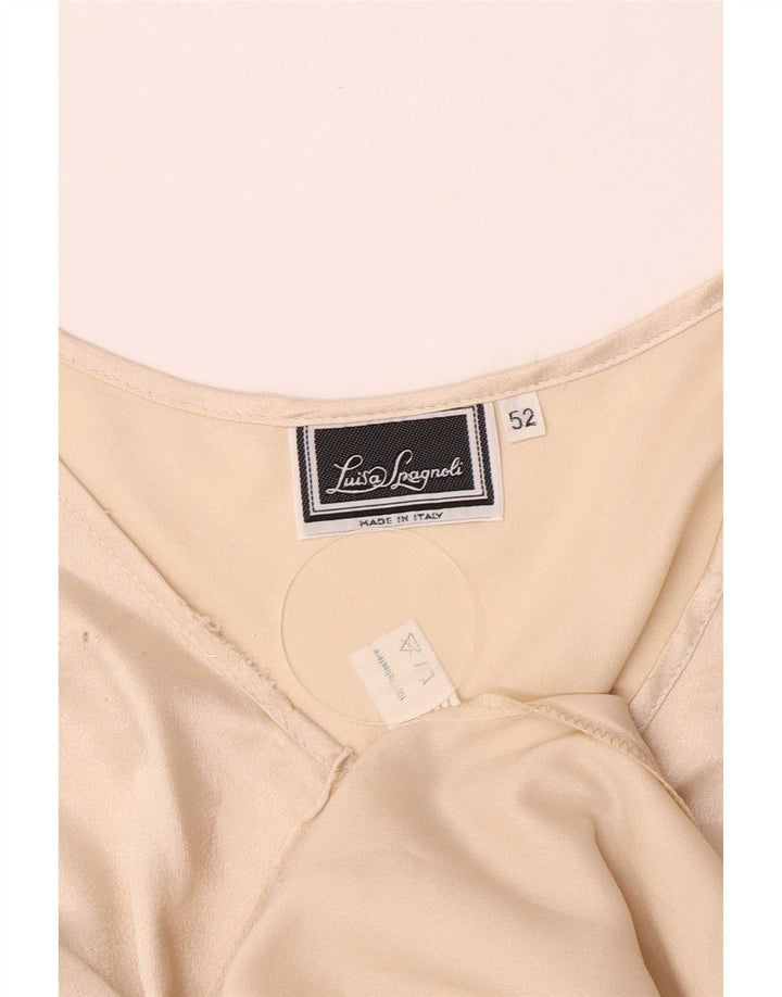 Luisa Spagnoli Damen Crop Vest Top IT 42 2XL Beige Polyester