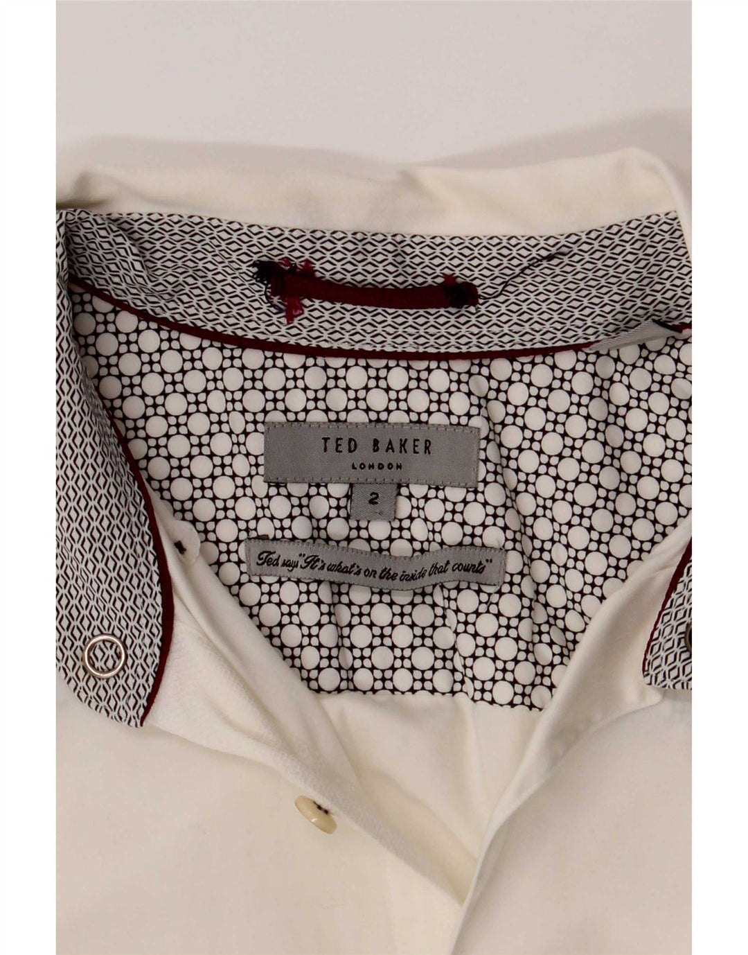 Ted Baker Herrenhemd, Größe 2, S, weiße Baumwolle