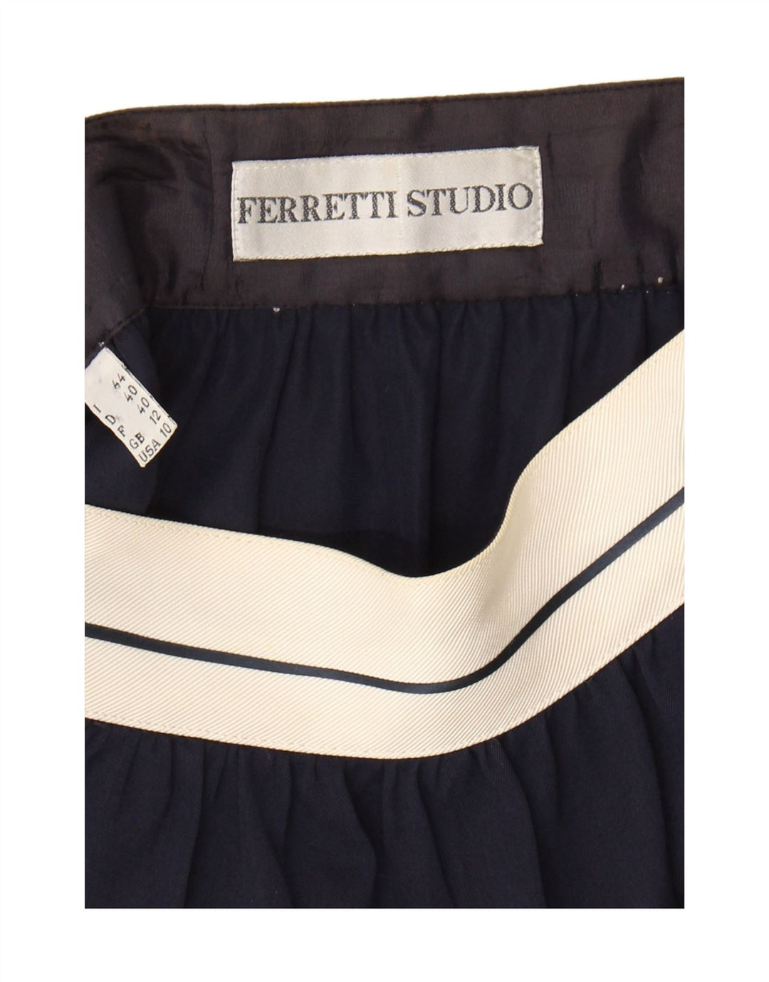 Ferretti Studio Damen gerader Rock UK 12 Medium W26 Marineblau Rayon