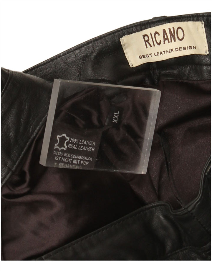 Gerade Lederhose für Damen von Ricano, W34, L30, schwarzes Leder