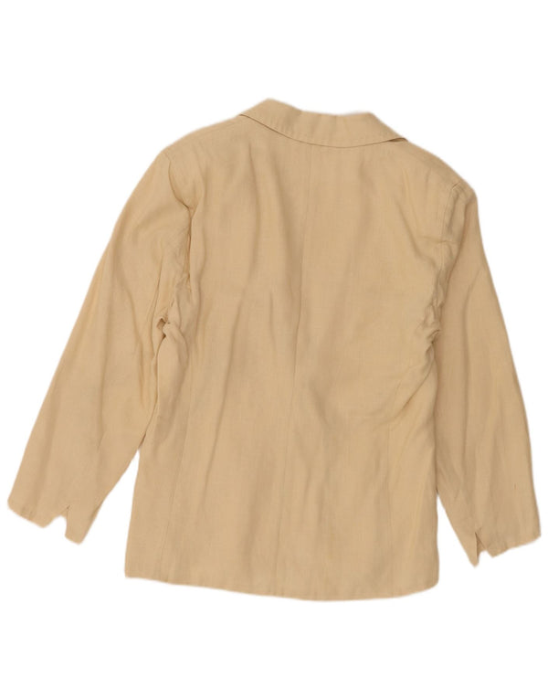 Max Mara Damen 1-Knopf-Blazerjacke UK 16 Large Beige