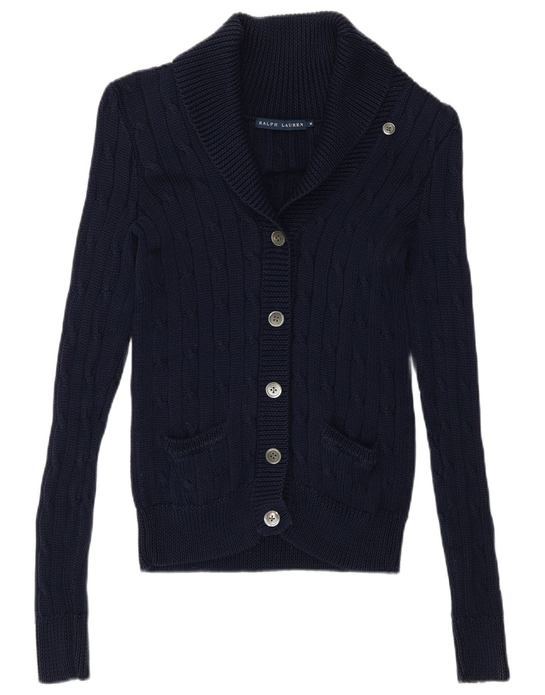 Ralph Lauren Damen-Strickjacke, Gr. 14, mittleres Marineblau