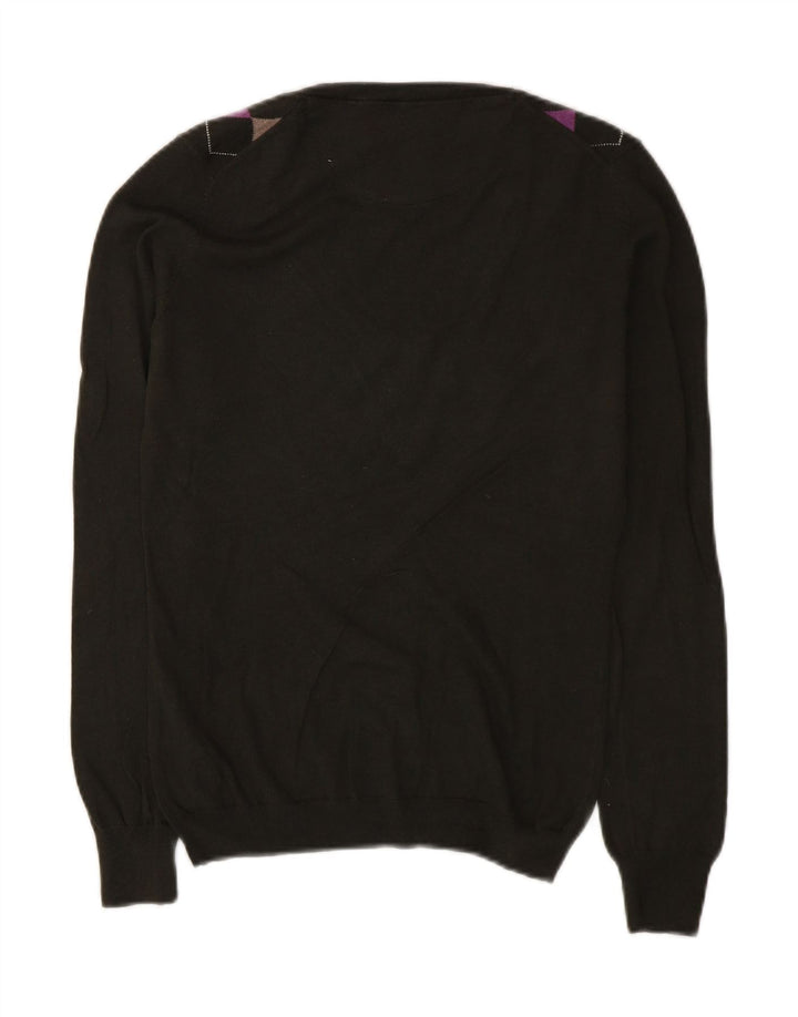 Massimo Dutti Damen-Pullover mit V-Ausschnitt, Gr. 12, Mittelgrün