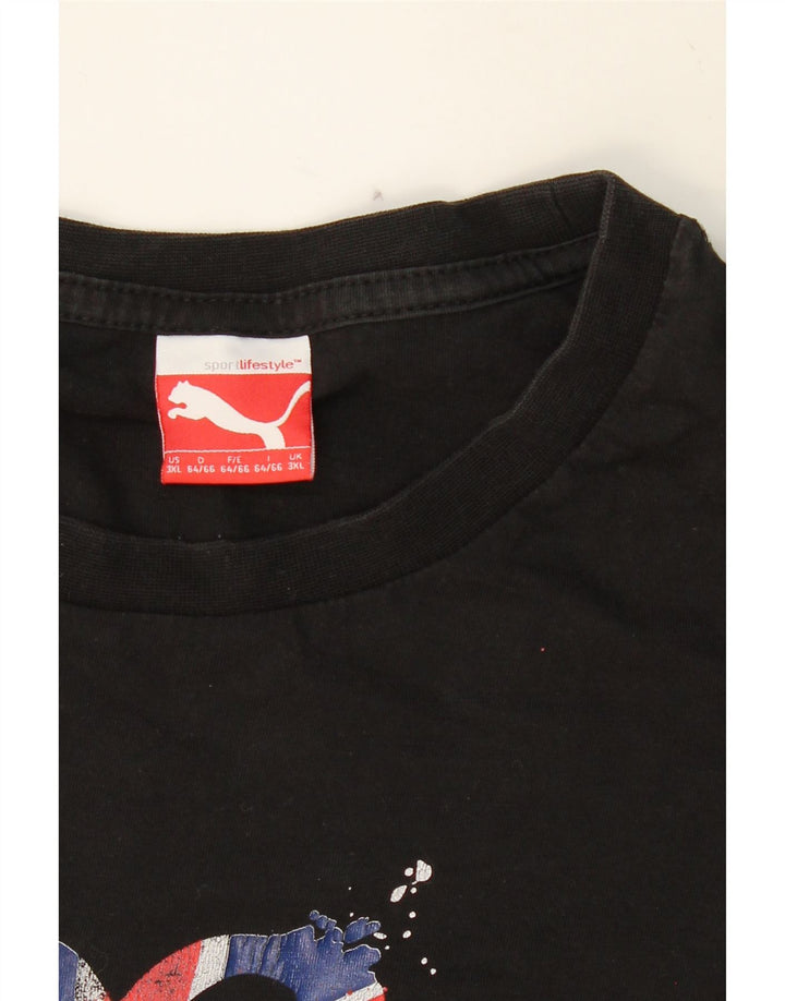 PUMA Mens Graphic T-Shirt Top 3XL Black Vintage Puma and Second-Hand Puma from Messina Hembry 