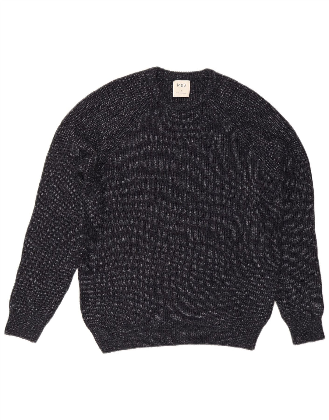 Marks & Spencer Herren-Pullover mit Rundhalsausschnitt, Größe S, Marineblau, Polyamid