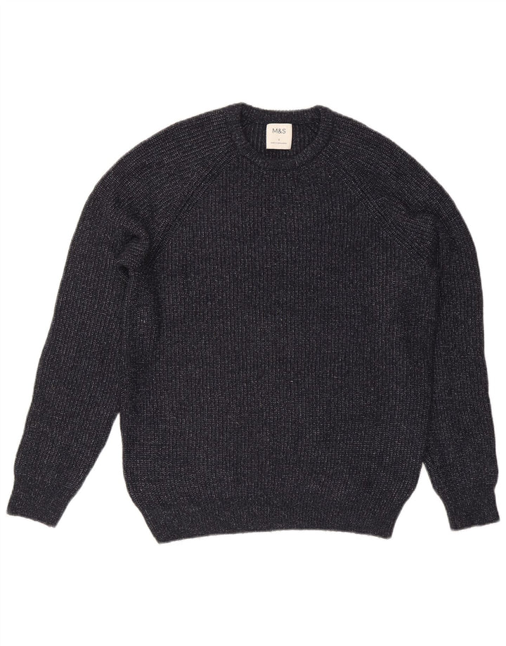 Marks & Spencer Herren-Pullover mit Rundhalsausschnitt, Größe S, Marineblau, Polyamid